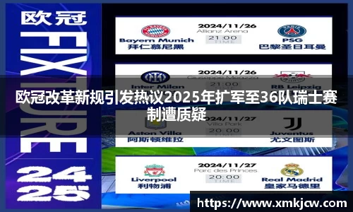 欧冠改革新规引发热议2025年扩军至36队瑞士赛制遭质疑